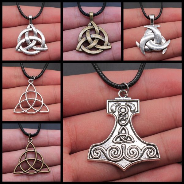 Amulette n ud Triquetra collier pendentif n ud irlandais religieux Triquetra cercle scandinave d claration de 5
