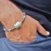 Bracelet bouddha tib tain Turquoise Semi pr cieux pour hommes Protection spirituelle
