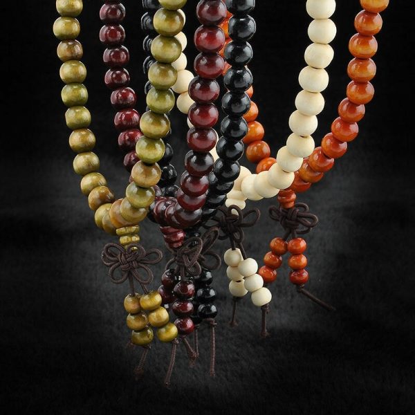 Bracelet de perles en bois naturel pour hommes et femmes bouddha tib tain en bois de 5
