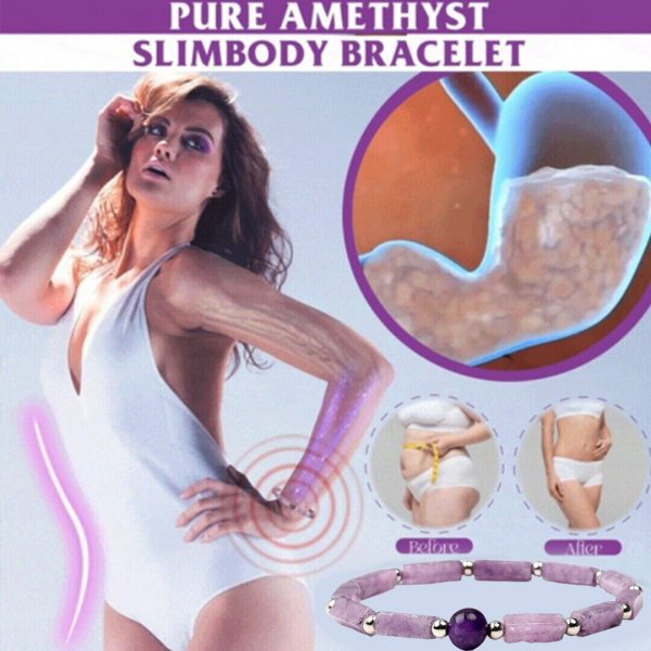 Bracelet en pierre d am thyste naturelle pour femmes pour la perte de poids le soulagement 2