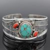 Bracelet en pierre naturelle de couleur argent Antique rouge bleu pour femme Bracelet ouvert Simple bijoux