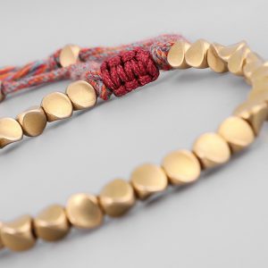 Bracelets bouddhistes tib tains faits la main perles de cuivre tress es Bracelet en corde porte 4