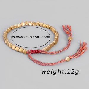 Bracelets bouddhistes tib tains faits la main perles de cuivre tress es Bracelet en corde porte 5