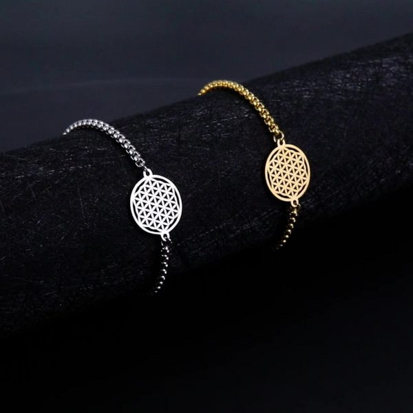 Cazador Bracelet breloques Viking fleur de vie couleur or en acier inoxydable bijoux pour femmes cadeaux
