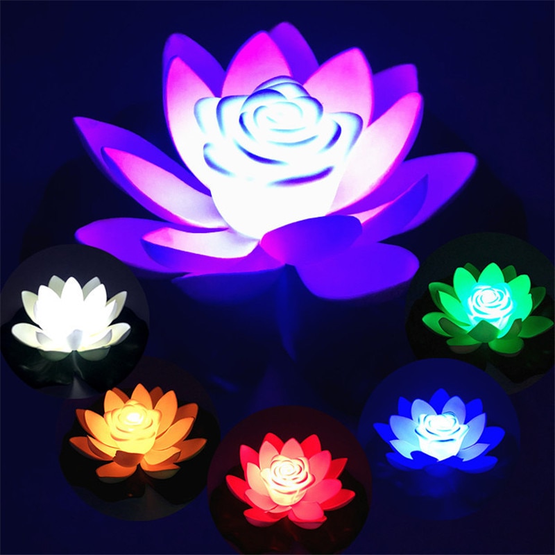 Lampe LED flottante en forme de fleur de Lotus nergie solaire conomie d nergie luminaire