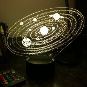 Lampe Led 3D syst me solaire dans l espace Illusion d optique lampe de Table veilleuse 3