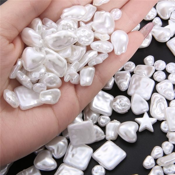 Perles d imitation en ABS irr guli res en acrylique pour la fabrication de bijoux bricolage