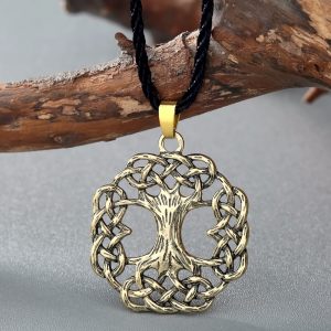 Cxwind collier Vintage avec pendentif arbre de vie bijou en Bronze style scandinave Viking 1