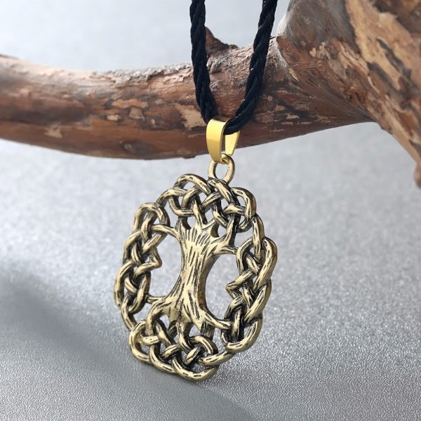 Cxwind collier Vintage avec pendentif arbre de vie bijou en Bronze style scandinave Viking 3