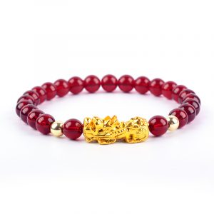 Feng Shui obsidian Bracelet de perles de pierre hommes femmes Bracelet couleur or Pixiu noir Six 1