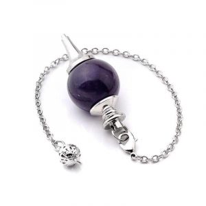 Pendule de Divination en cristal naturel Agates violettes Reiki Explore c ne pendentif breloque bijoux min 1