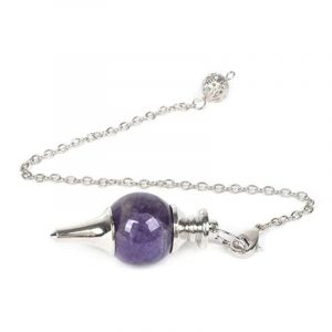Pendule de Divination en cristal naturel Agates violettes Reiki Explore c ne pendentif breloque bijoux min 2