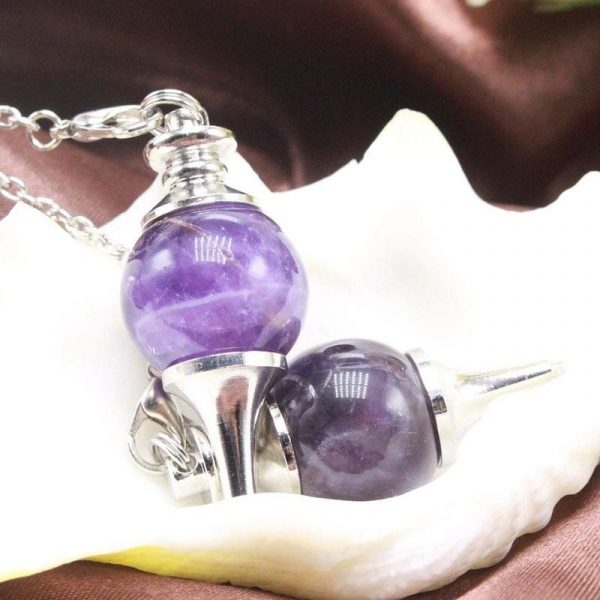 Pendule de Divination en cristal naturel Agates violettes Reiki Explore c ne pendentif breloque bijoux min 5
