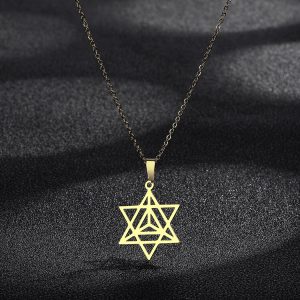 Todorova collier toile Merkaba en acier inoxydable pour femmes bijou g om trique en Tetrahedron bijoux 1