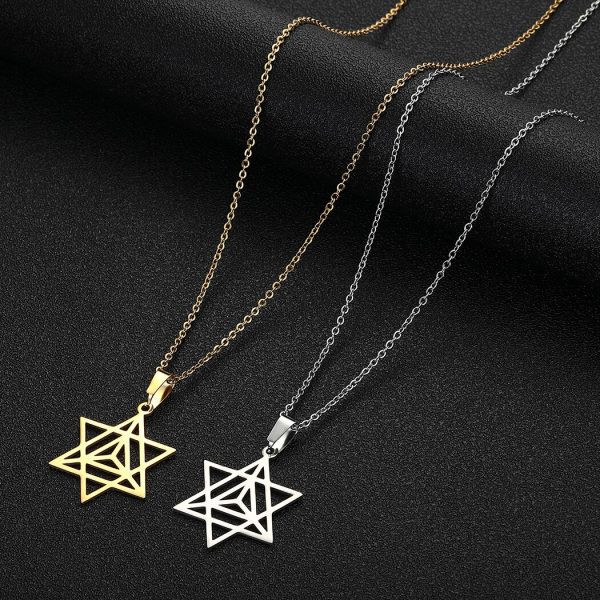 Todorova collier toile Merkaba en acier inoxydable pour femmes bijou g om trique en Tetrahedron bijoux 2